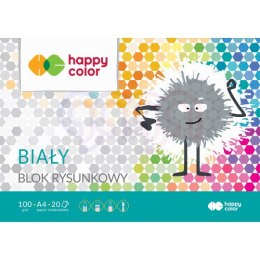 Blok rysunkowy biały A4, 100g, 20 ark, Happy Color HA 3710 2030-0