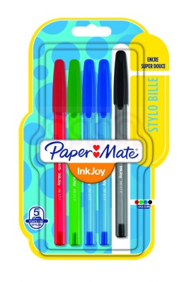 Długopis ze skuwką INKJOY 100 CAP F mix 5 kolorów PAPER MATE 1956735