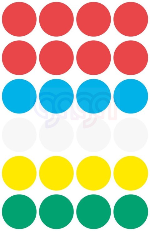 Kółka do zaznaczania mix kolorów 3089 Q18 4ark Avery Zweckform