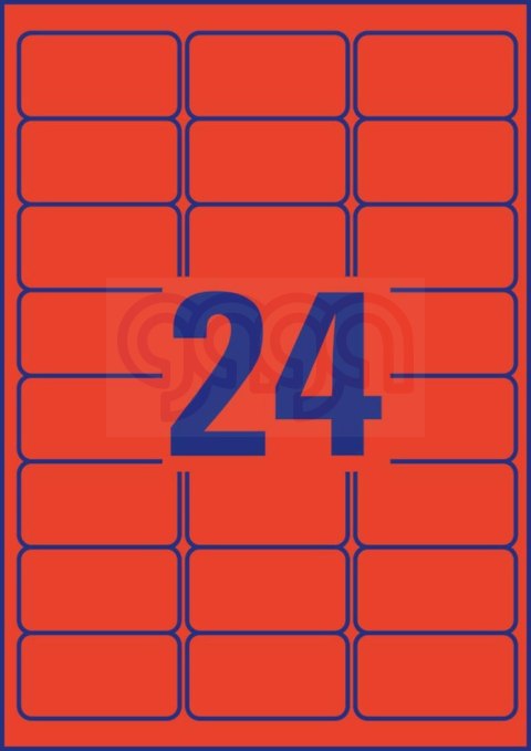 Etykiety czerwone L6034-20 63,5 x 33,9 20 ark. usuwalne Avery Zweckform