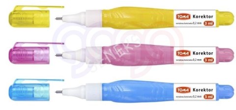 Korektor w płynie MINI, końcówka metalowa 0,2mm 3ml, biały TO-013 Toma