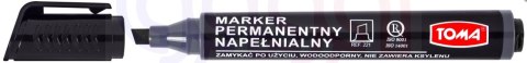 Marker permanentny napełniany ARTLINE, końcówka ścięta, czarny TO-221 Toma