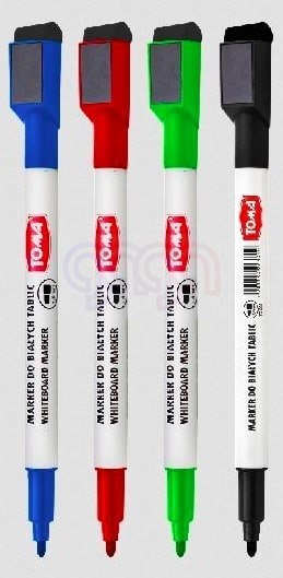 Marker suchościeralny z magnesem i gąbką w nasadce czarny TO-268 Toma