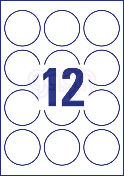 Etykiety okrągłe L3416-100 Q60 100 ark trwałe, Avery Zweckform