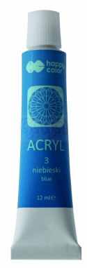 Farba akrylowa zestaw 12 kolorów x 12 ml, Happy Color HA 7370 0012-K12