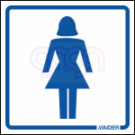 Naklejka WC KOBIETA 10x10 cm FOLIA SAMOPRZYLEPNA